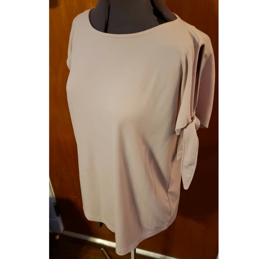 Sleeveless Light Pink Blouse - One Cold Shoulder